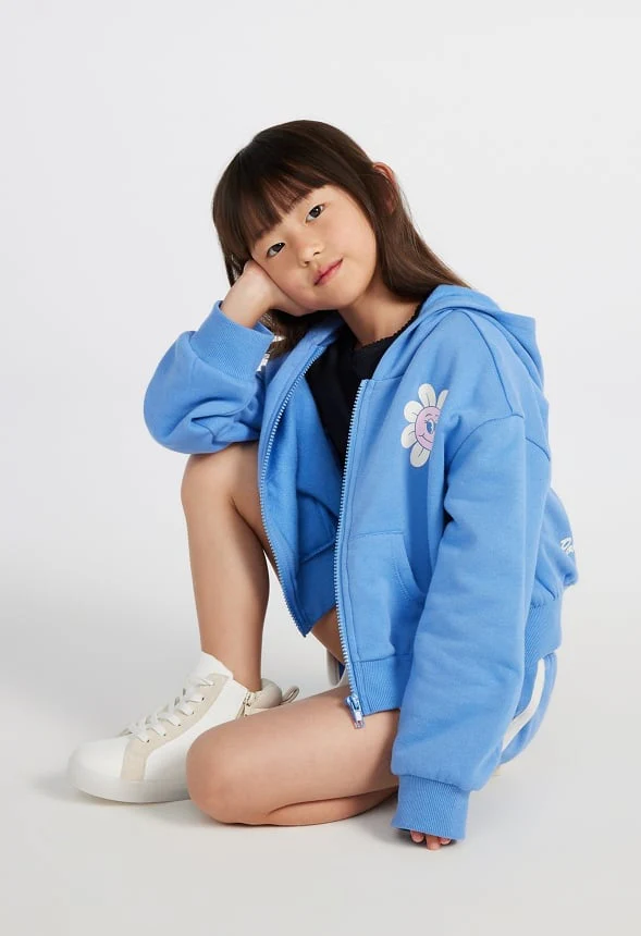 Loose Fit Cropped Zip Up Hoodie - Image 3