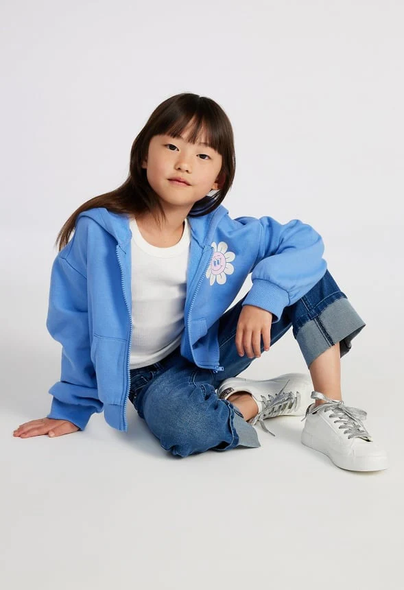 Loose Fit Cropped Zip Up Hoodie - Image 9