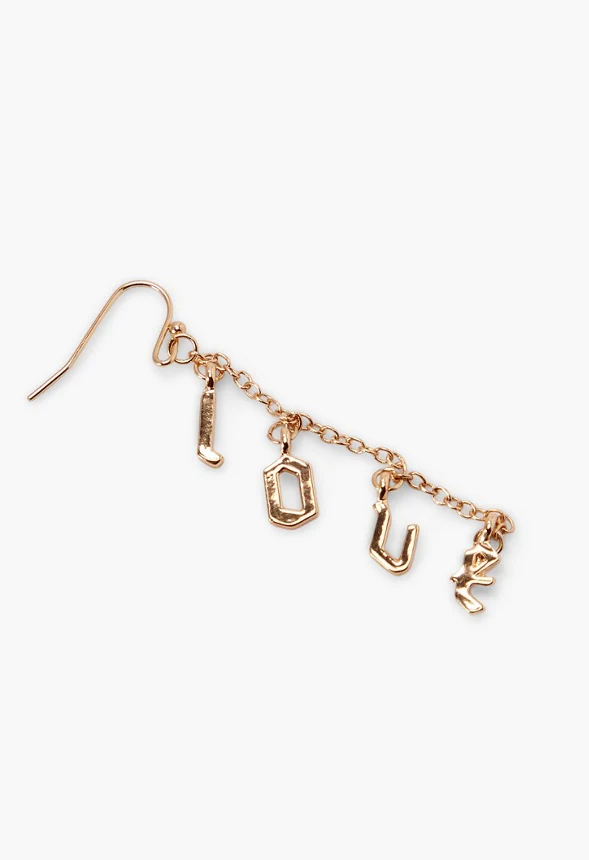 LOVE Dangle Chain Earrings - Image 2