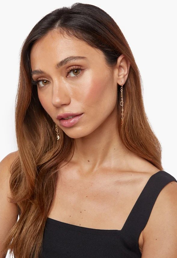 LOVE Dangle Chain Earrings - Image 3