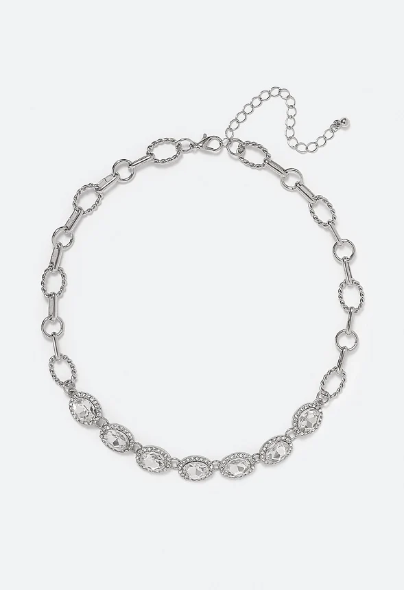 Luella Oval Glass Stones Necklace - Image 2