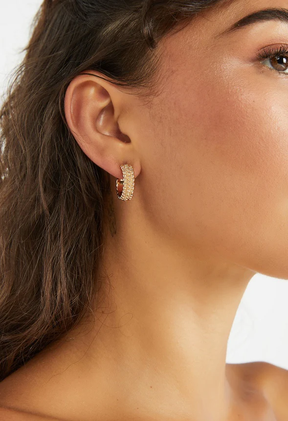 Luisa Boho 3 Pair Pack Mixed Hoops and Earcuff Set - Image 2