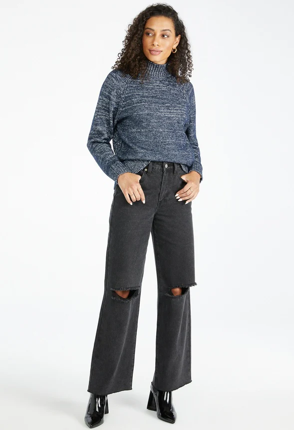 Lurex Funnel Neck Sweater - Image 6