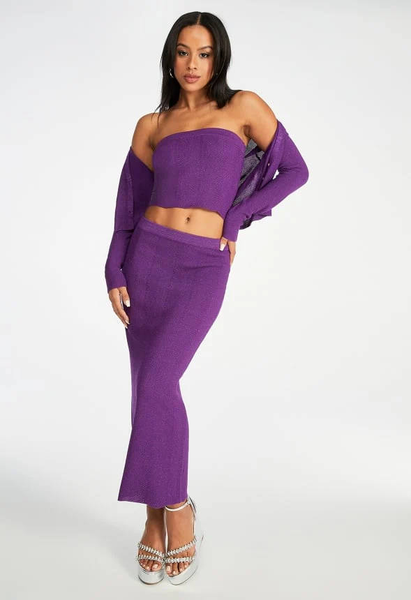 Lurex Rib Bandeau Top - Image 5
