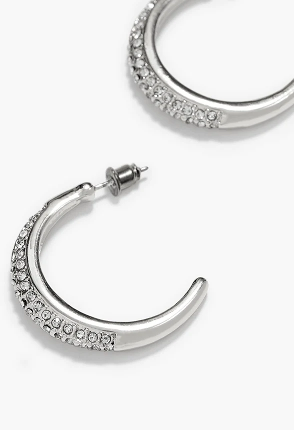 Lyla Rhinestone Graduated Hoops - Image 2