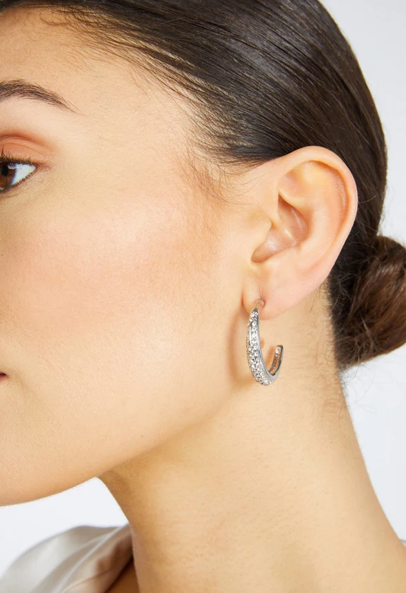 Lyla Rhinestone Graduated Hoops - Image 3