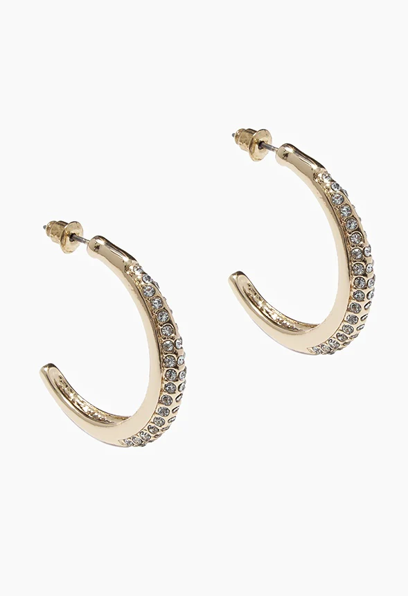 Lyla Rhinestone Graduated Hoops - Image 3