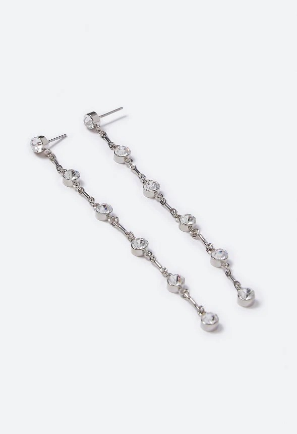 Malia Linked Crystal Strand Earrings - Image 2