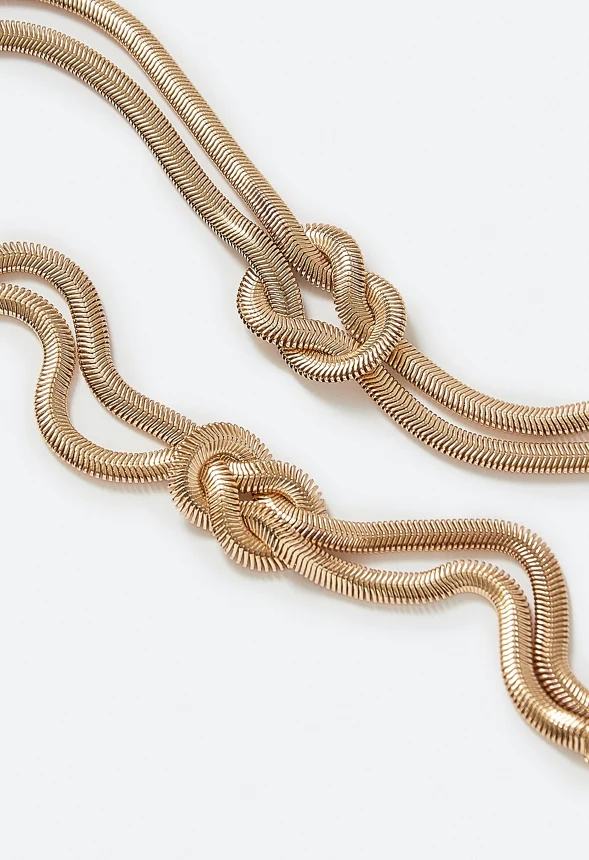 Margo Snake Chain Knot Necklace and Bracelet Set - Image 3
