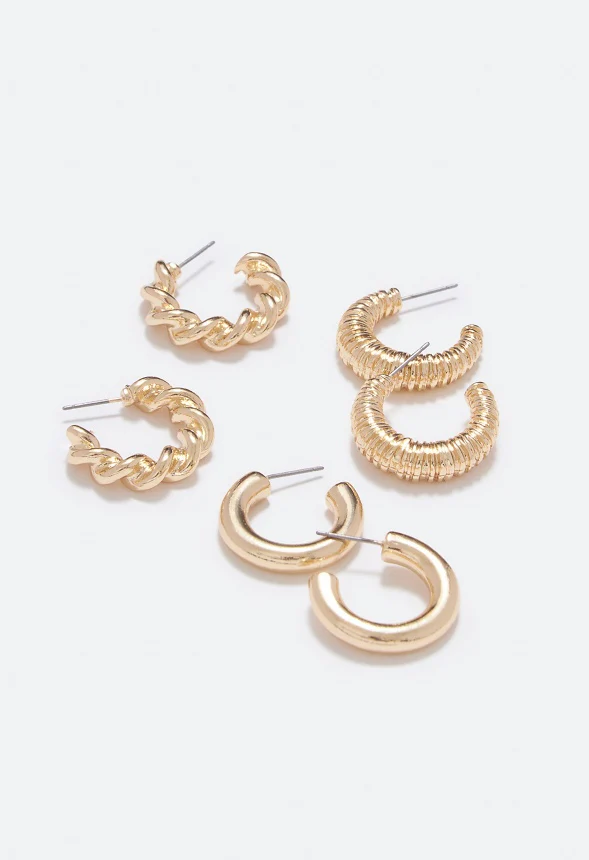 Mariah Textured Hoop Multipack - Image 3