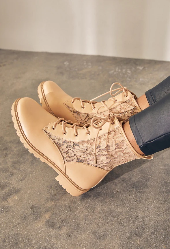 Marina Lace Combat Boot - Image 5