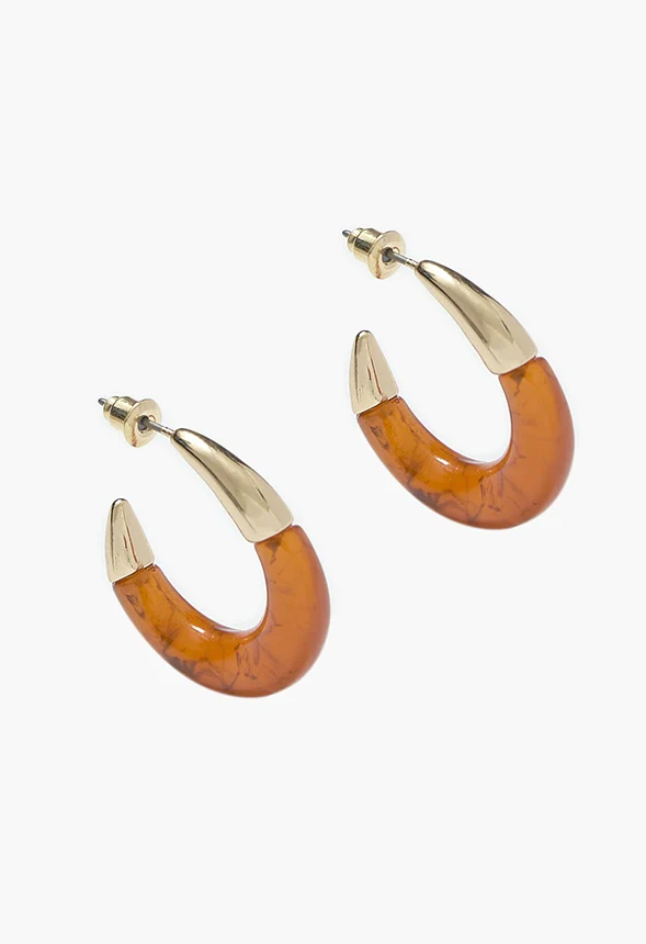 Marlee Resin Tube Hoop Earrings - Image 2