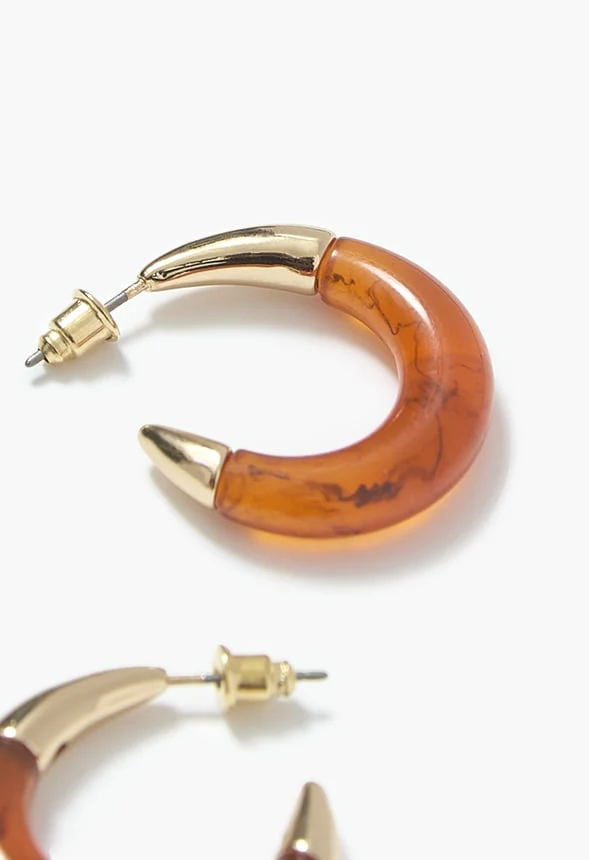 Marlee Resin Tube Hoop Earrings - Image 4