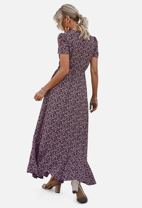 Maxi V Neck Ruffle Wrap Long Dress - Image 5