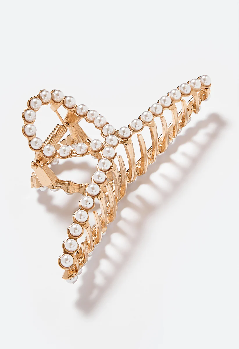 May Pearl Inset Looped Hair Claw - Image 2