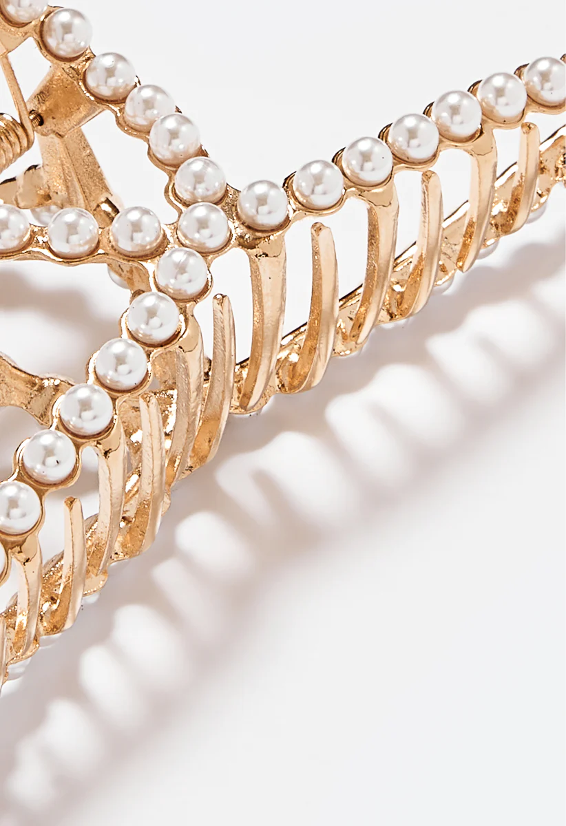 May Pearl Inset Looped Hair Claw - Image 3