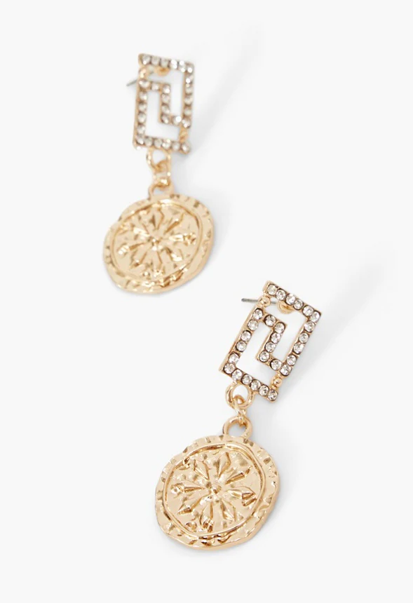 Medallion Coin Dangle Earrings - Image 2