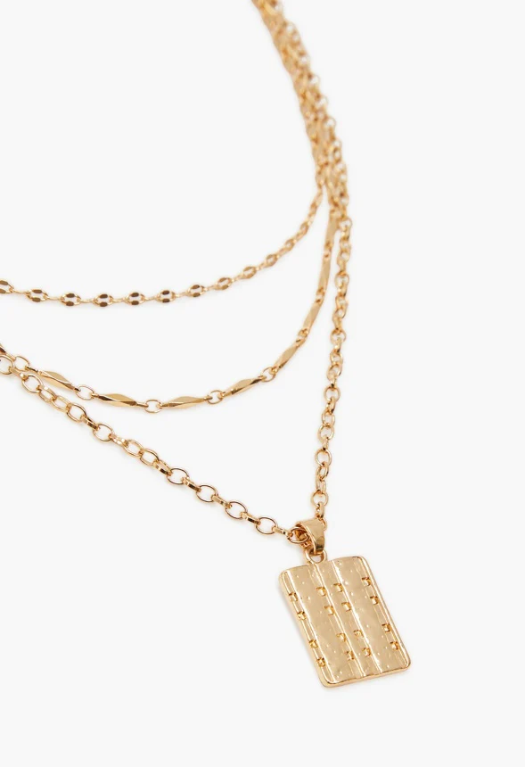Medallion Layered Chain Necklace - Image 2