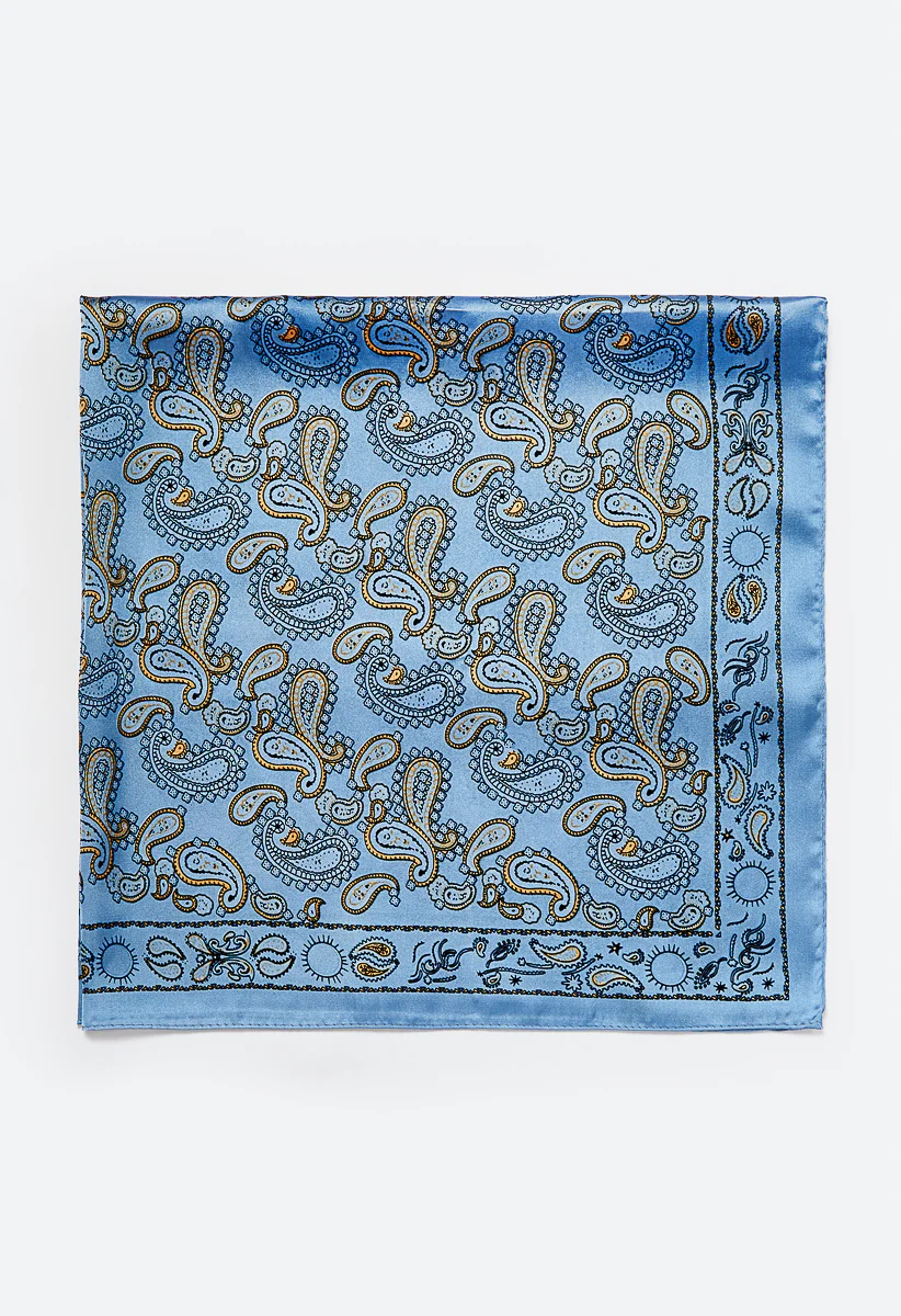 Mei Paisley Print Silk Like Square Scarf