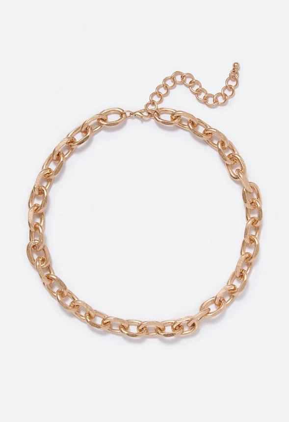 Melina Etched Link Necklace - Image 2