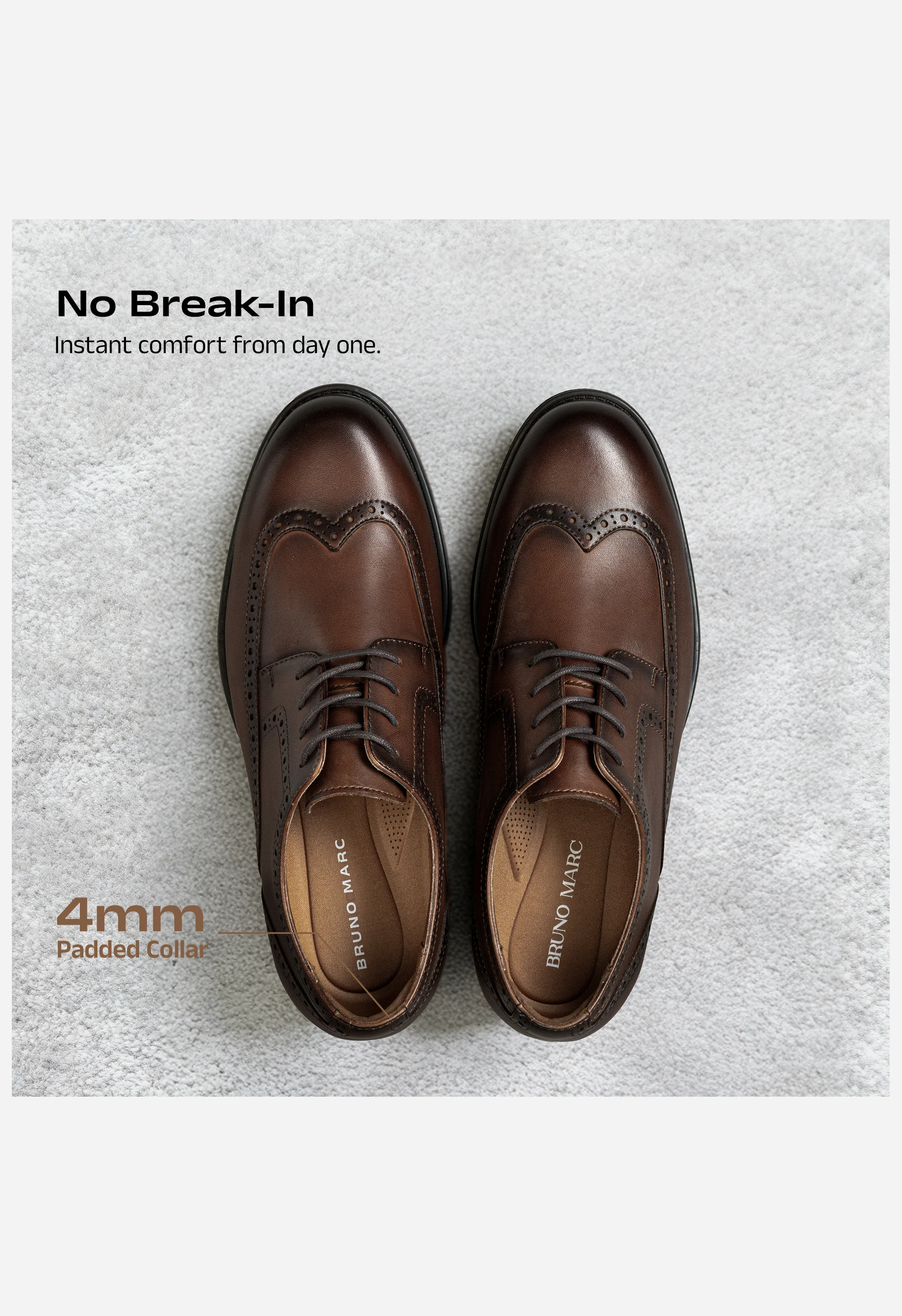 Men's Brogue Wingtip Oxfords Shoes - Image 4
