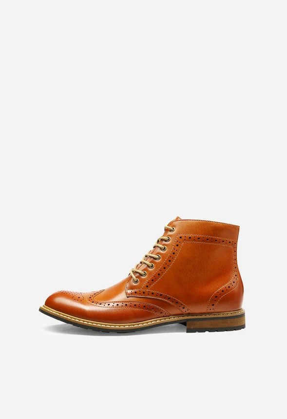 Men's Classic Wingtip Side Zipper Ankle Boot - Image 2