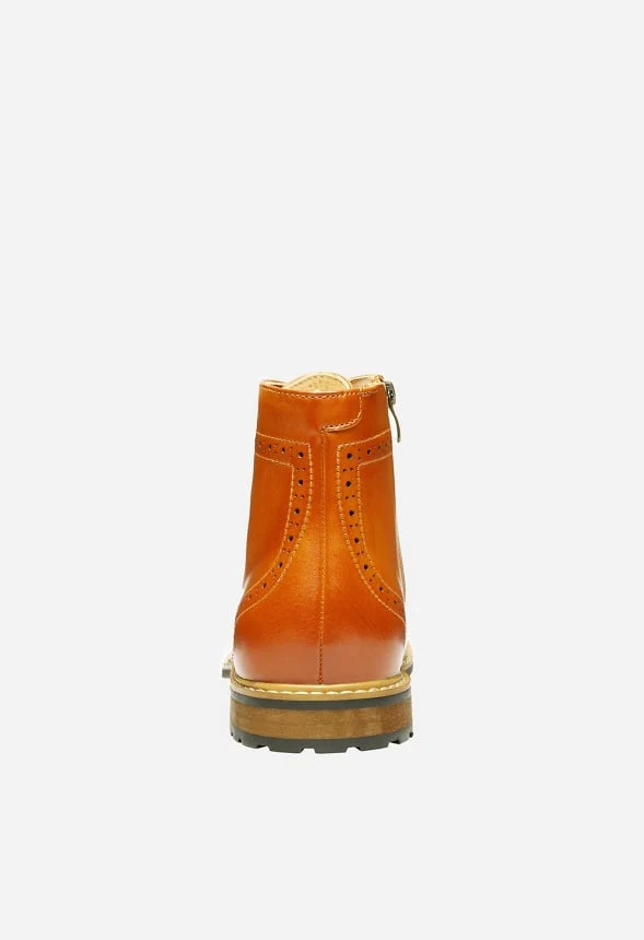 Men's Classic Wingtip Side Zipper Ankle Boot - Image 4