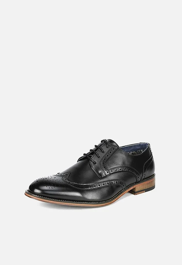 Men's Classic Wingtip Wide Dress Shoes - Image 3