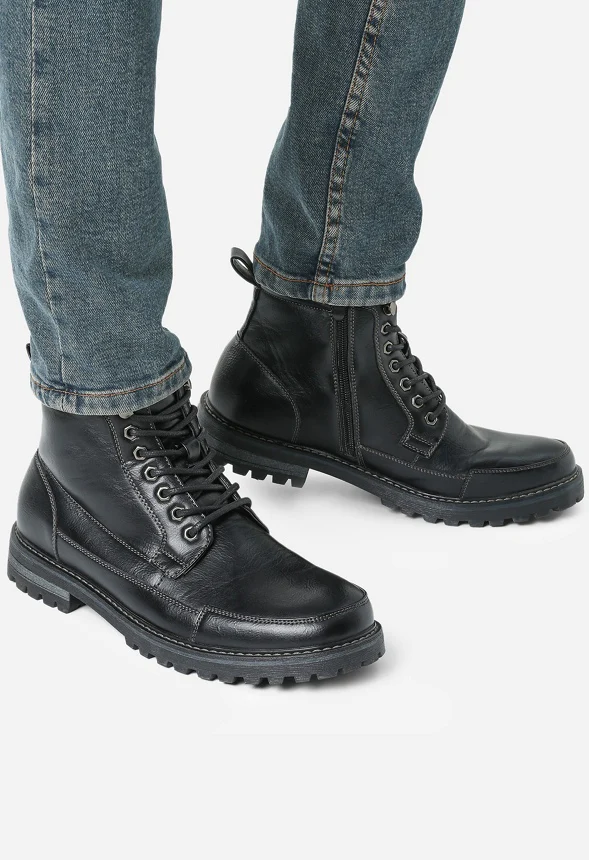 Men's Motorcycle Lace-Up Combat Boot - Image 2