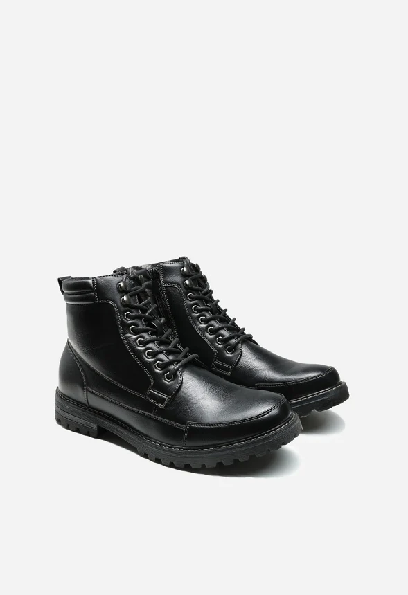 Men's Motorcycle Lace-Up Combat Boot - Image 4