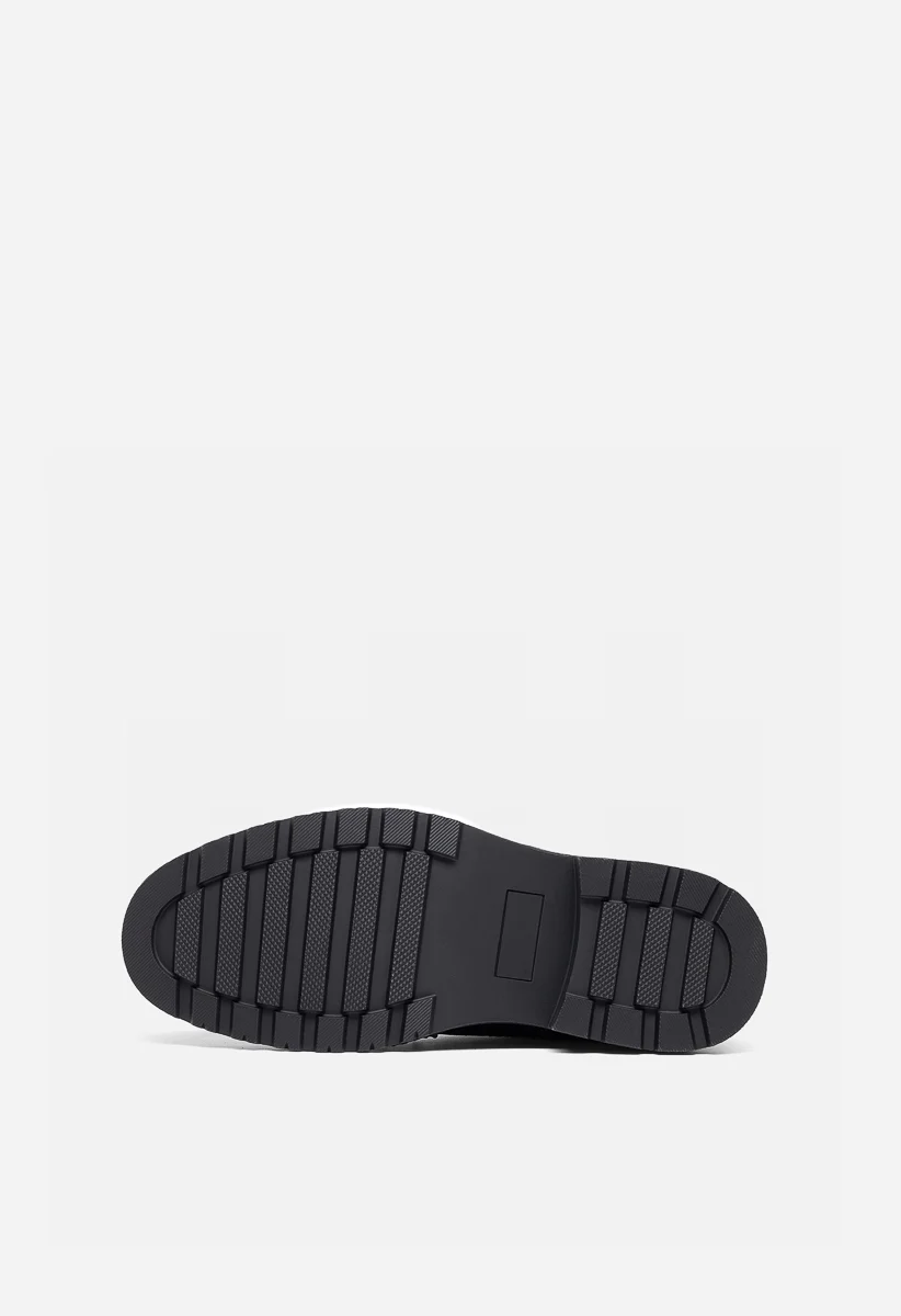 Men's Faux Leather Lug Sole Boots - Image 4