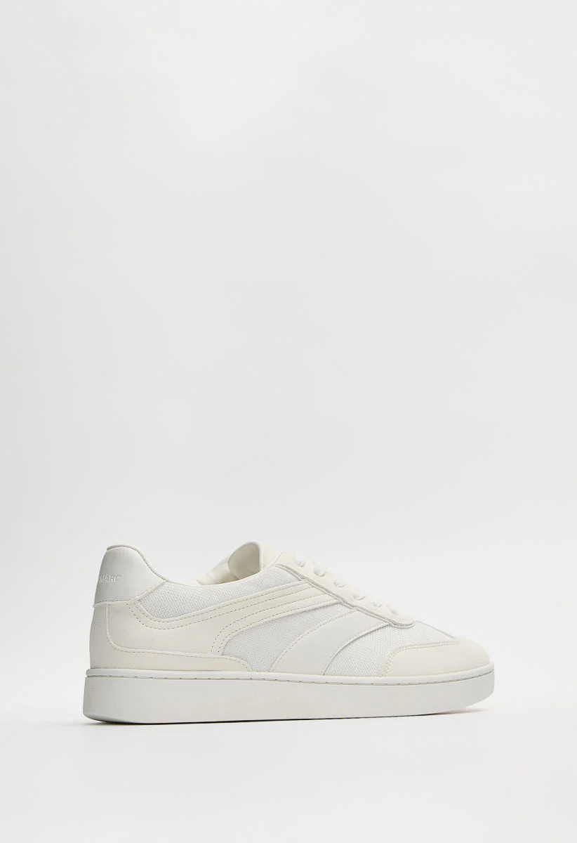 Men's Lace Up Faux Leather Mesh Sneakers - Image 2
