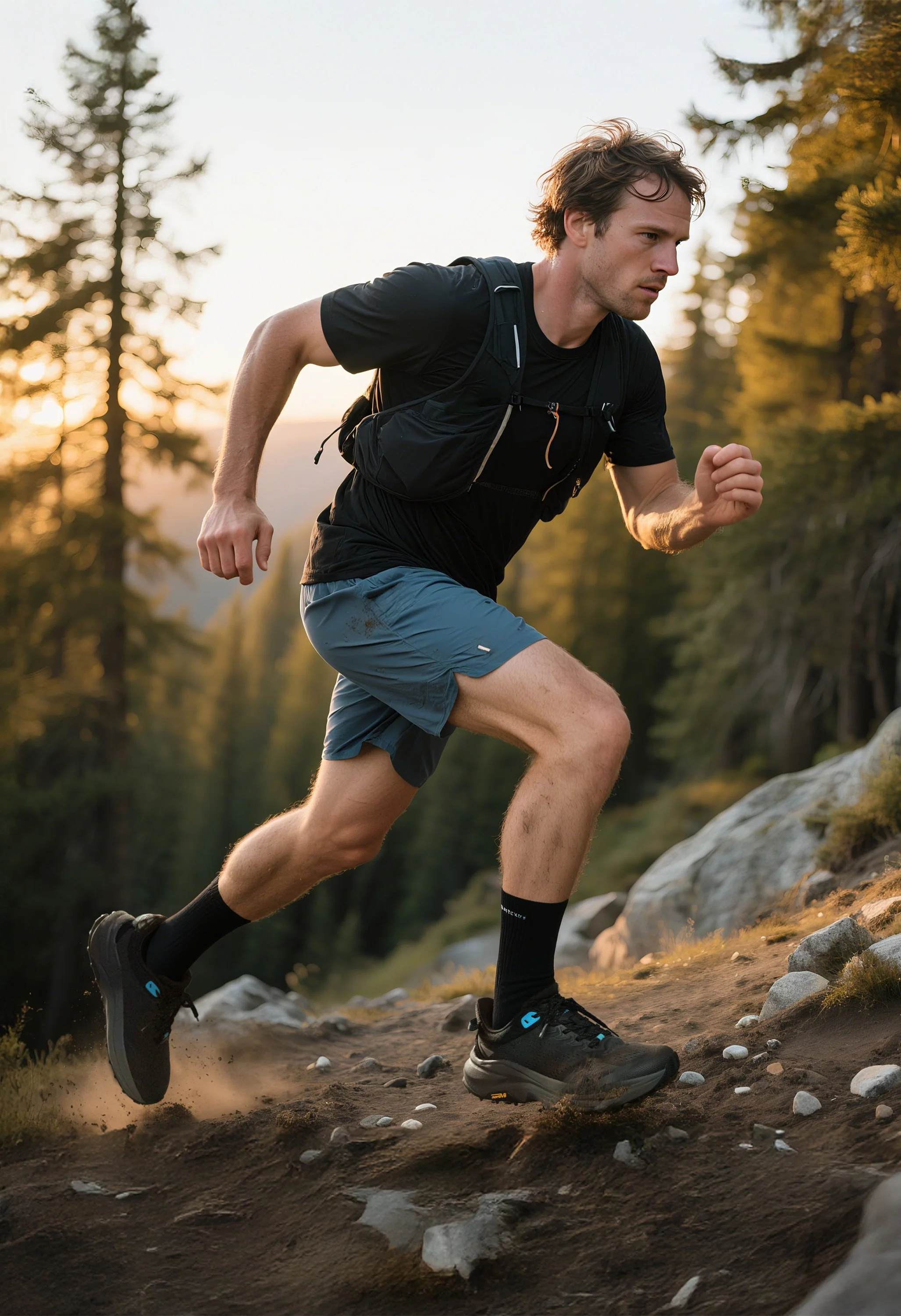 Men's Mesh Wide Toe Flat Trail Running Shoes - Image 9