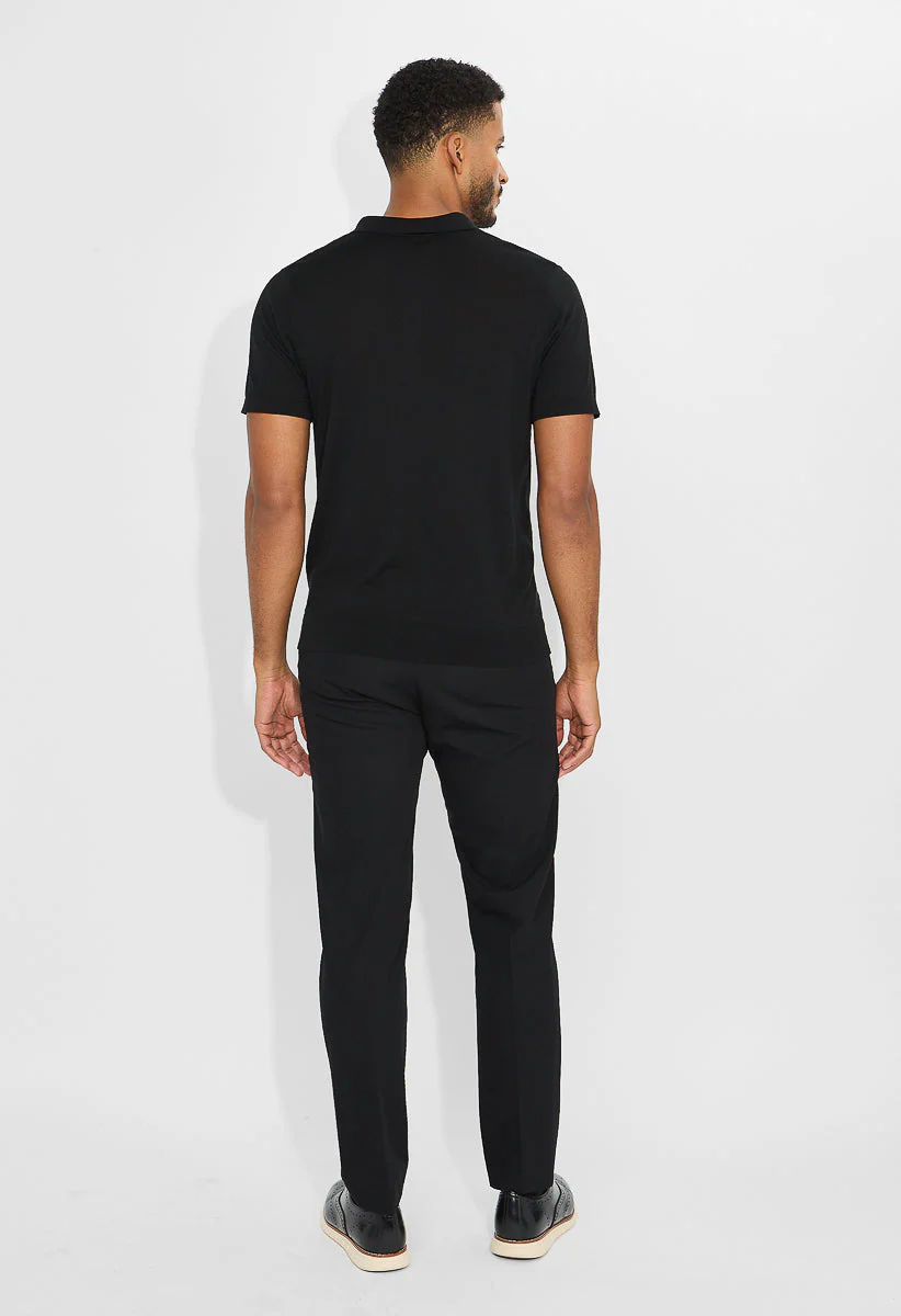 Men's Wool Blend Short Sleeve Silk Soft Knit Polo - Image 5