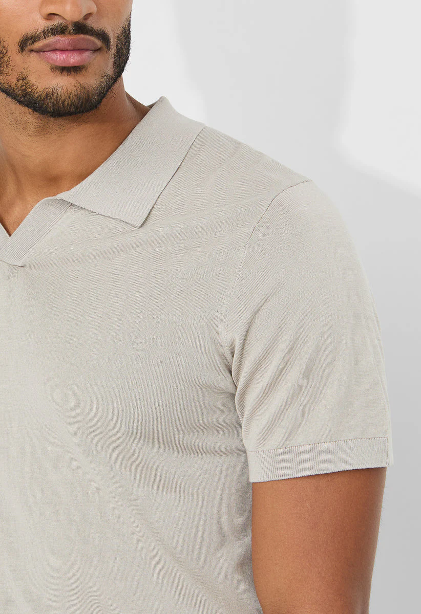 Men's Wool Blend Short Sleeve Silk Soft Knit Polo - Image 4