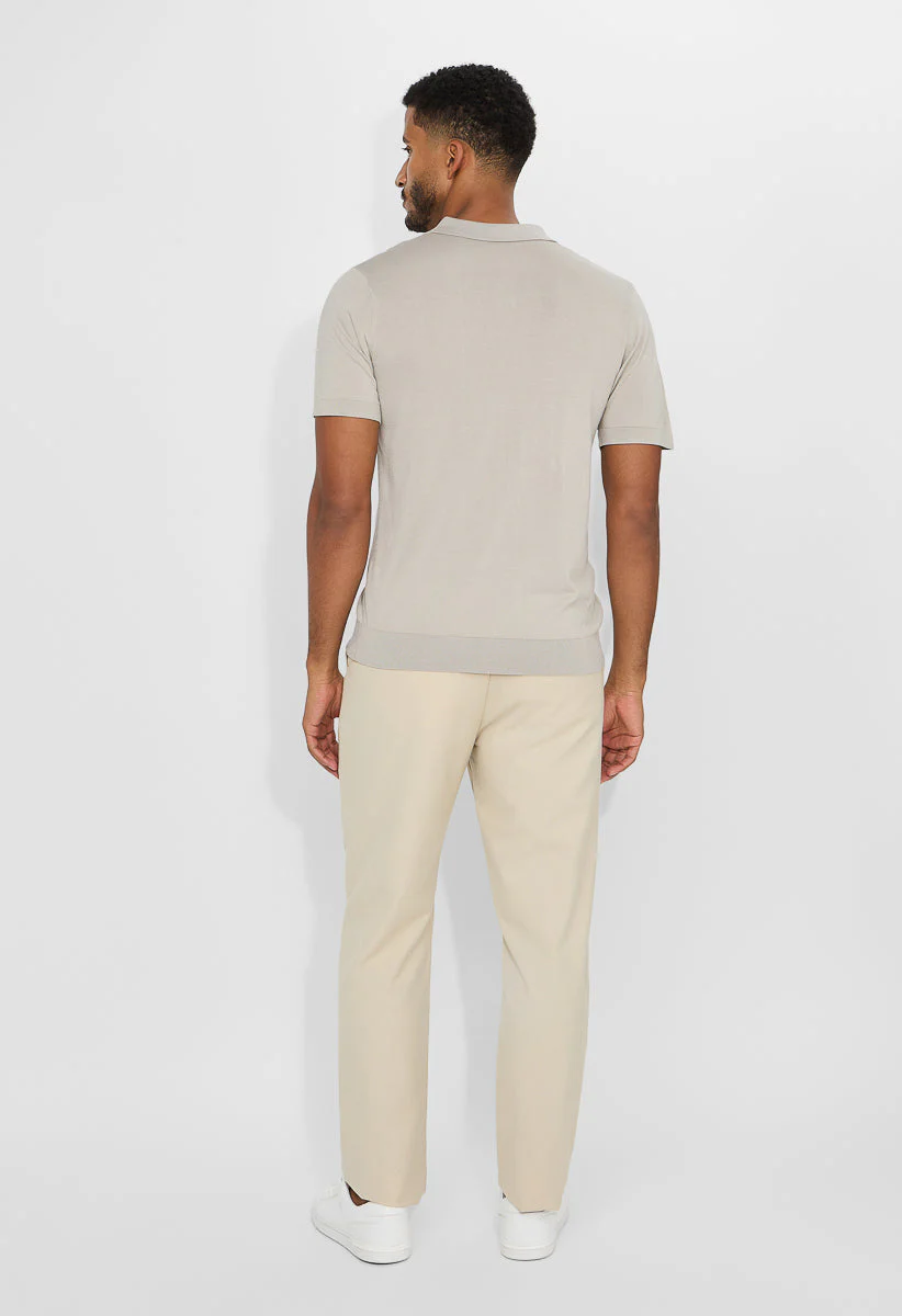 Men's Wool Blend Short Sleeve Silk Soft Knit Polo - Image 5