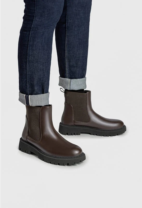 Men's Slip-On Chelsea Boots with Chunky Sole - Image 5