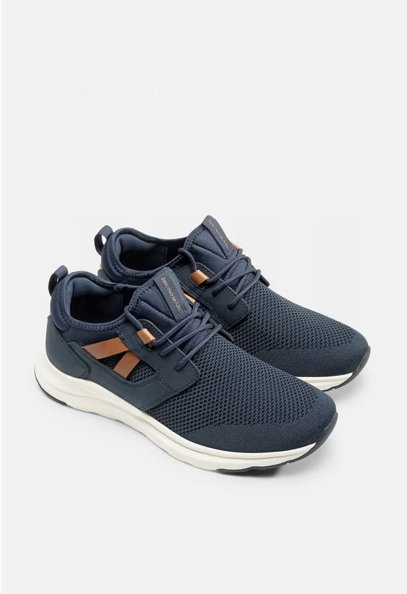 Men's Slip-On PU Leather Knit Sneakers - Image 4
