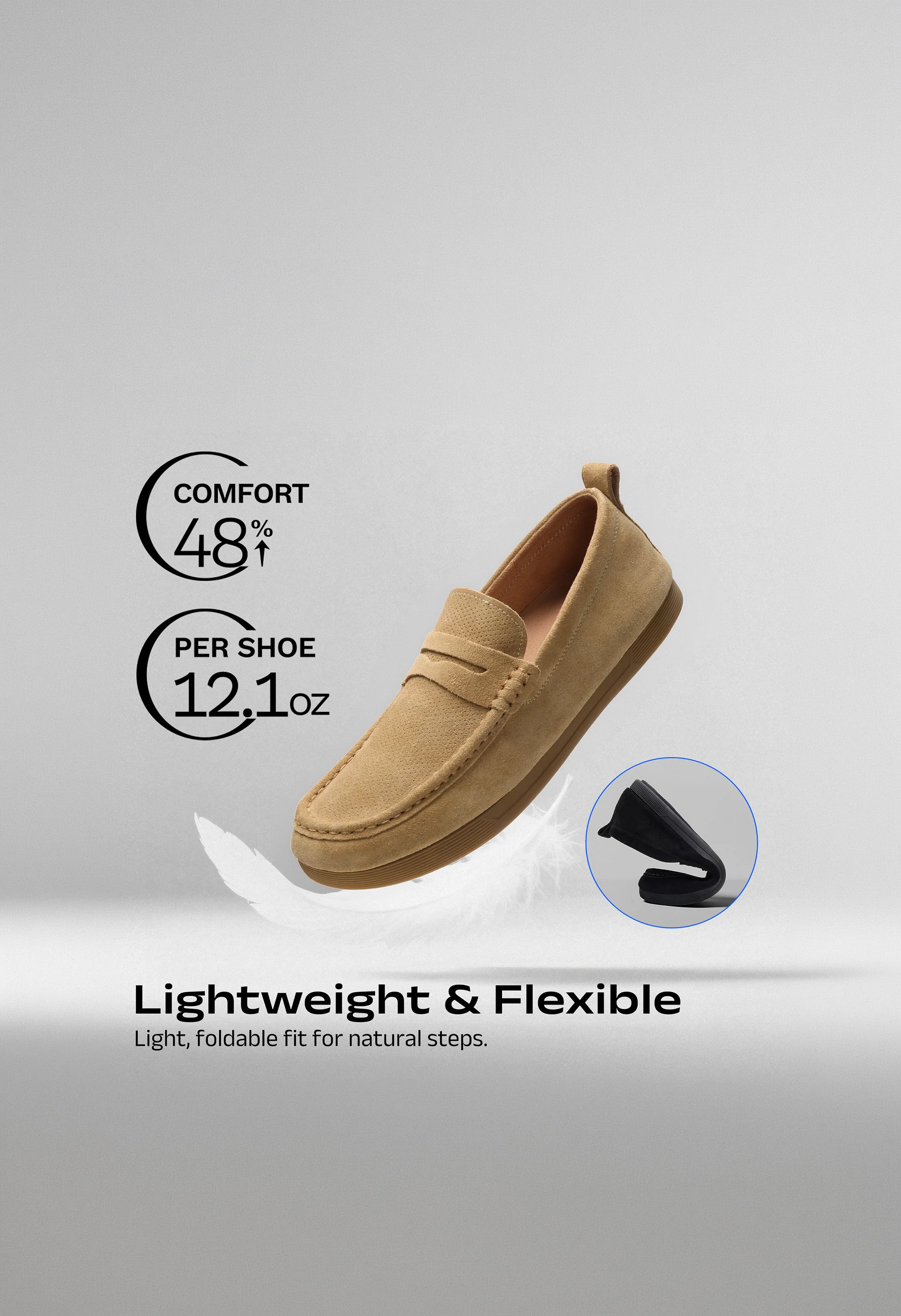 Men's Suede Foldable Slip-On Loafers - Image 6