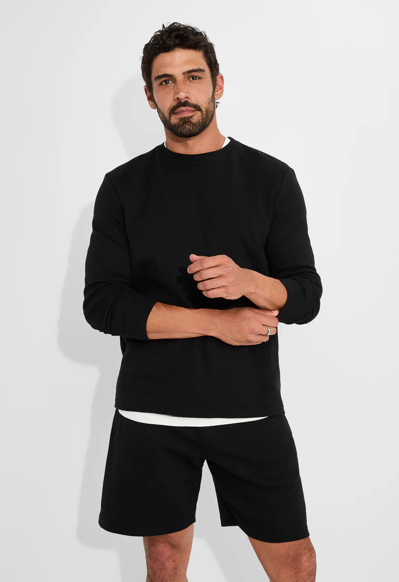 Men‘s Waffle Crew Neck T Shirt - Image 3