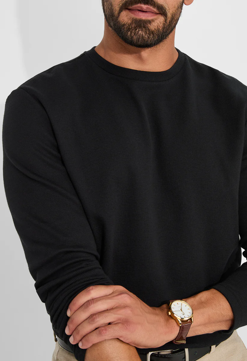 Men‘s Waffle Crew Neck T Shirt - Image 4