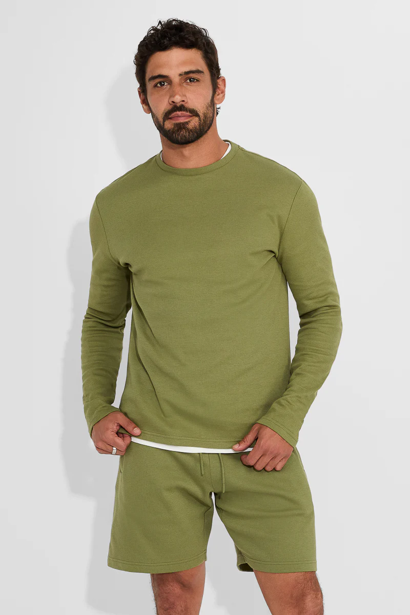 Men‘s Waffle Crew Neck T Shirt - Image 6