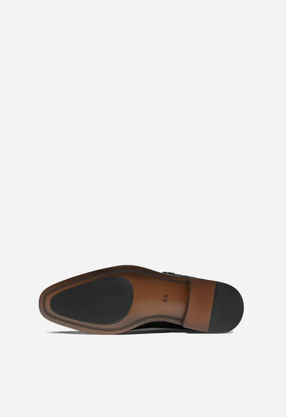 Men's Wide Monk Strap Oxford Shoes - Image 5