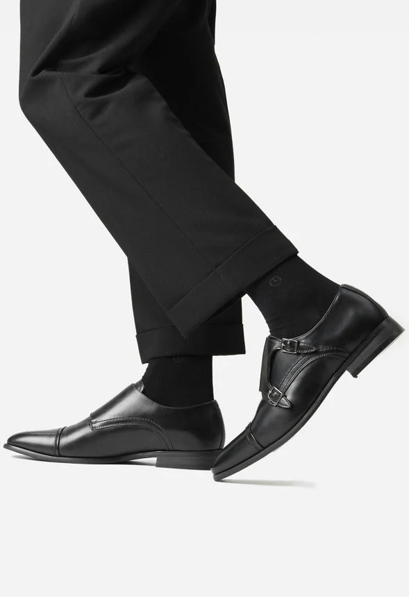 Men's Wide Monk Strap Oxford Shoes - Image 6