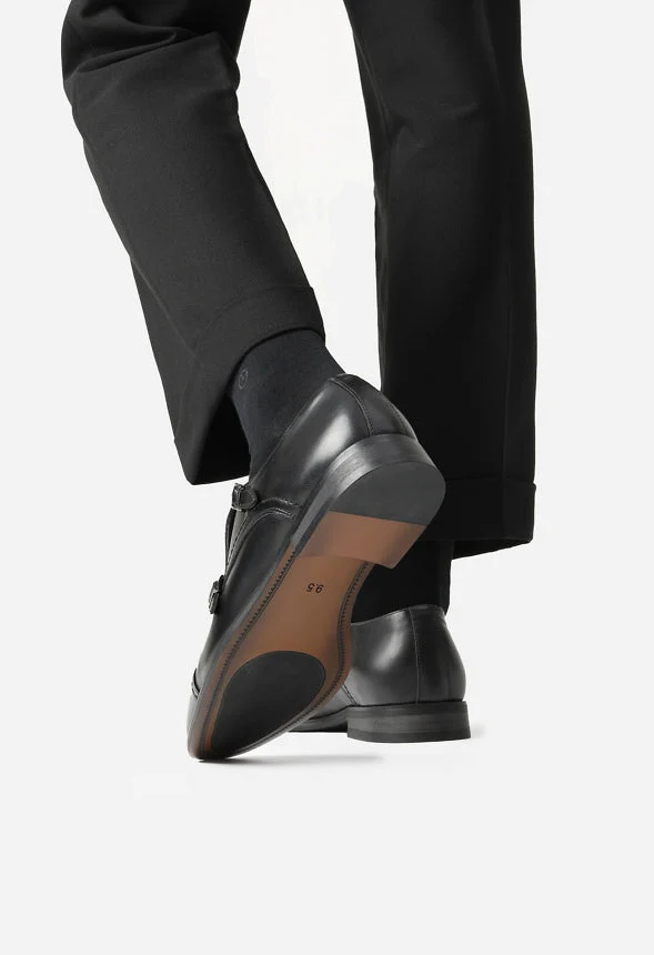 Men's Wide Monk Strap Oxford Shoes - Image 7