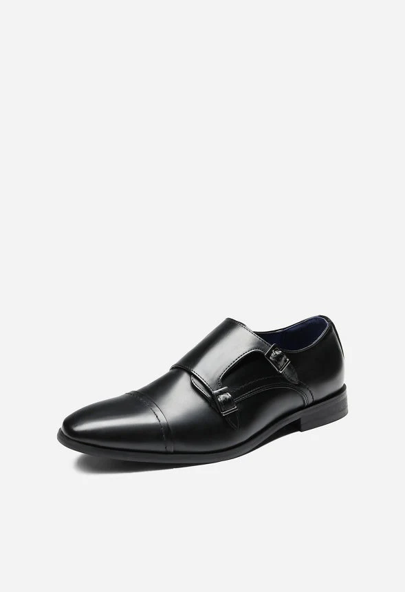 Men's Wide Monk Strap Oxford Shoes - Image 8