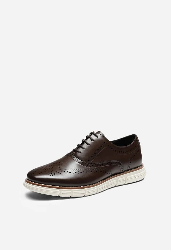 Men's Wide PU Leather Dress Sneakers
