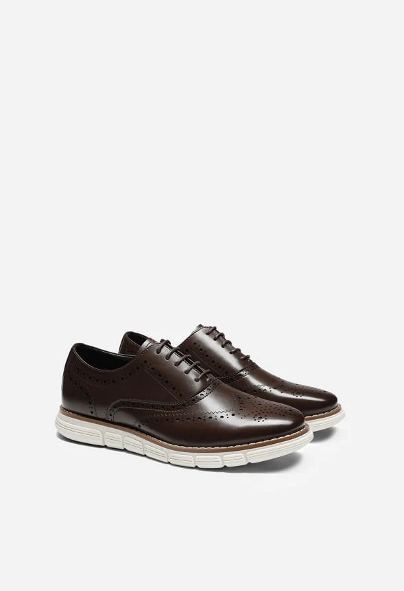 Men's Wide PU Leather Dress Sneakers - Image 3
