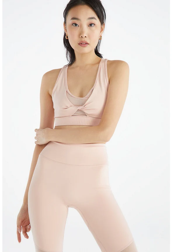 Mesh Insert Twist Front Active Bralette - Image 3