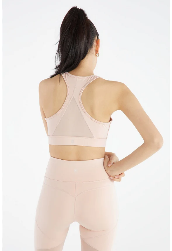 Mesh Insert Twist Front Active Sports Bra - Image 2